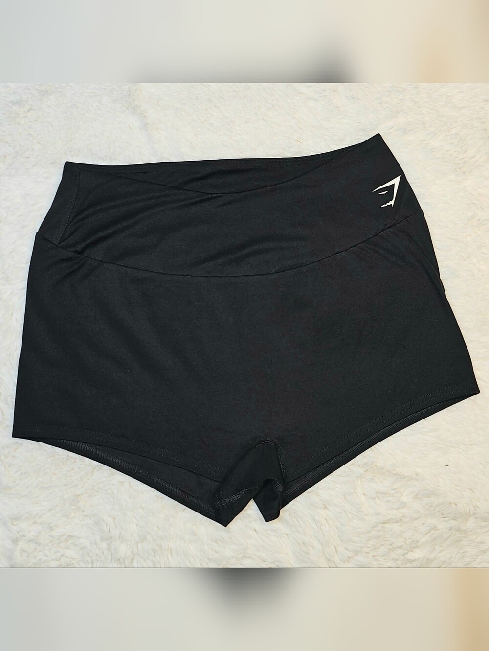Gymshark Black High-Rise Bike Shorts with Logo 3in-XXL